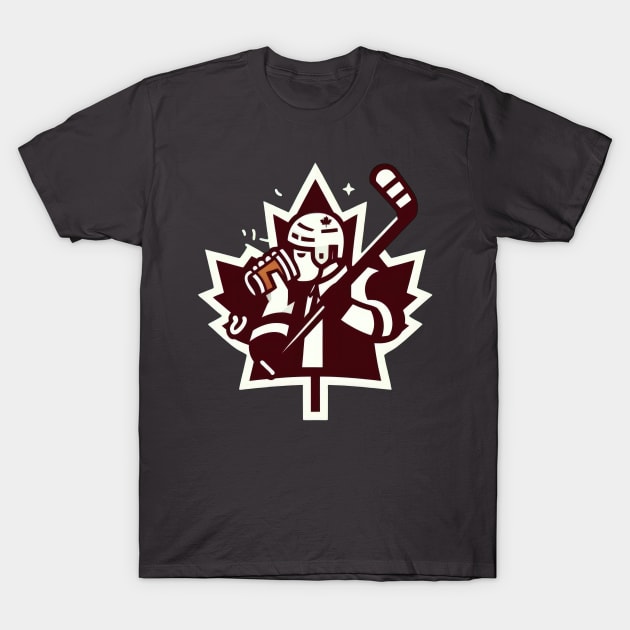 Hockey Coffee Maple Leaf Logo T-Shirt by Coffee Lover Finds